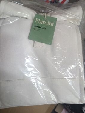Figmint White Canvas Lunch Tote - Insulated Lightweight Bag